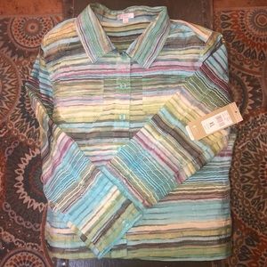 NWT  STRIPED BUTTON DOWN